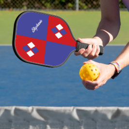 Red White Blue Diamonds | Custom Modern Geometric Pickleball Schläger