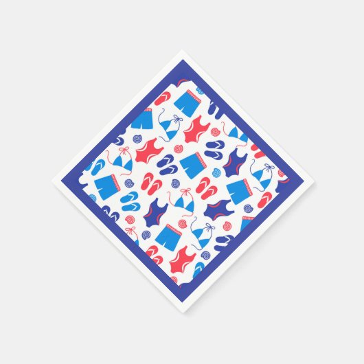 Red White Blue Drehen Flop Swimsuit-Muster Serviette (Ecke)