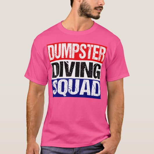 Red White Blue Dumpster Diving Squad T-Shirt (Vorderseite)