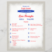 Red, White, Blue Eagle Court of Honor Program Flyer (Vorne)