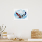 Red White & Blue Eagle in den Wolken Poster (Küche)