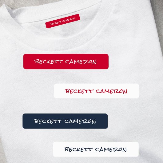 Red White Blue Eisen auf Bekleidung Etiketten