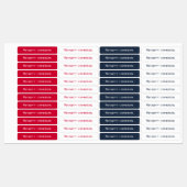 Red White Blue Eisen auf Bekleidung Etiketten (Blatt)