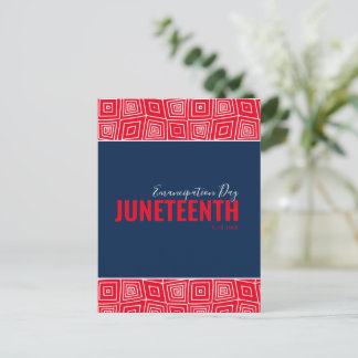Red White Blue Emancipation Day June 19 JUNETEENTH Postkarte