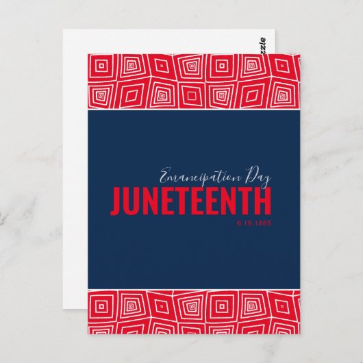 Red White Blue Emancipation Day June 19 JUNETEENTH Postkarte (Vorne/Hinten)