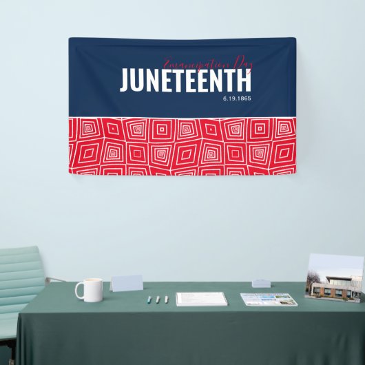 Red White Blue Emanzipation Day 19. Juni 19. JUNEZ Banner (Messeveranstaltung)