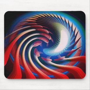 Red White & Blue Fantasy Fraktal Mousepad