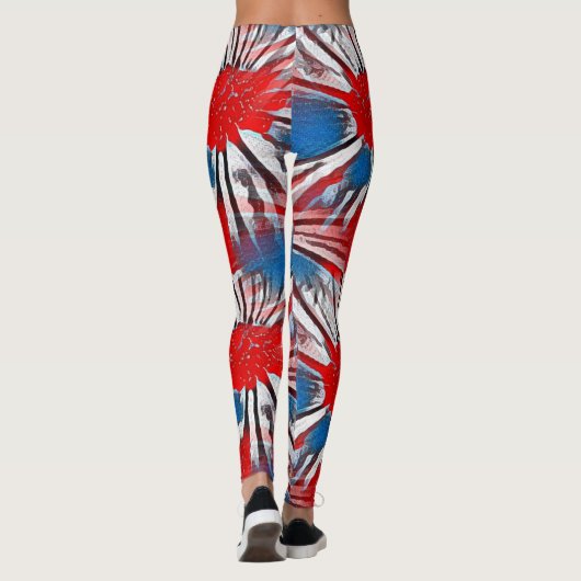 Red White Blue Firework Leggings (Rückseite)