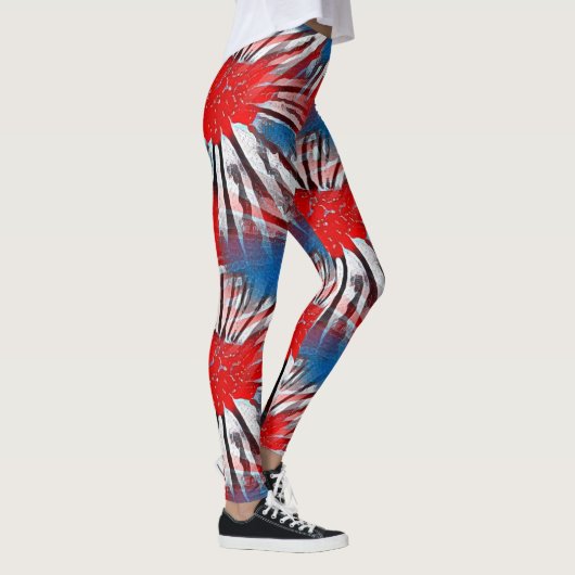 Red White Blue Firework Leggings (Rechts)