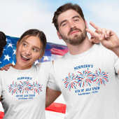 Red White Blue Fireworks Custom 4. Juli Familie T-Shirt
