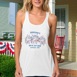 Red White Blue Fireworks Custom 4. Juli Familie Tank Top