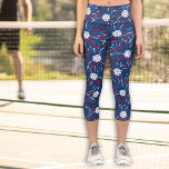 Red White Blue Fireworks Patriotic Pickleball Capri Leggings<br><div class="desc">Spaß,  festliche Pickleball Capri Leggings mit einem rot-weiß-blauen Feuerwerk Design. Ideal für ein patriotisches Pickleball Event/Turnier,  4. Juli Feier,  oder einfach nur ein alltägliches Pickleball-Spiel. Holen Sie sich ein passendes Paar für Ihren Turnierpartner und Sie werden den Platz einschlagen!!</div>