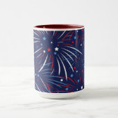 Red White Blue Fireworks Stars Big Big Tasse (Zentrum)