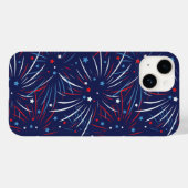 Red White Blue Fireworks Stars Case-Mate iPhone Hülle (Rückseite (Horizontal))