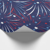 Red White Blue Fireworks Stars Geschenkpapier (Ecke)