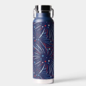 Red White Blue Fireworks Stars Trinkflasche (Vorne)