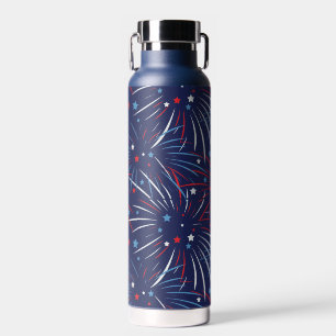 Red White Blue Fireworks Stars Trinkflasche
