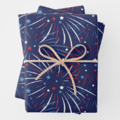 Red White Blue Fireworks Stars Wrapping Paper Geschenkpapier Set (Beispiel)