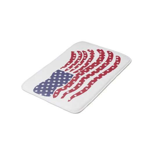 Red White Blue Flag Design Bath Mat Badematte (Schrägansicht)
