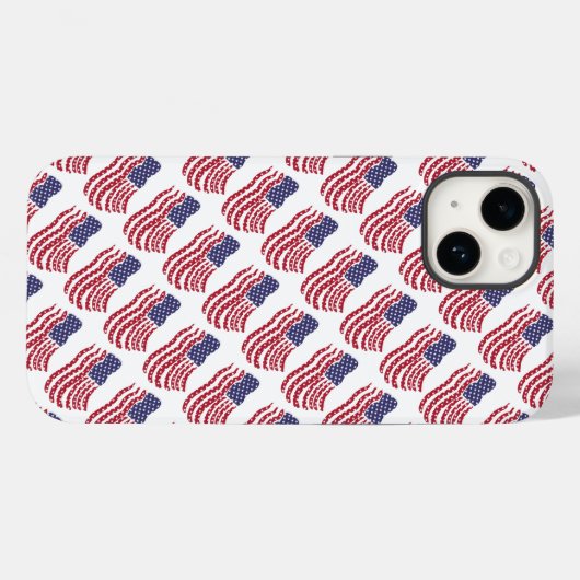 Red White Blue Flag Design Case-Mate iPhone Hülle (Rückseite (Horizontal))