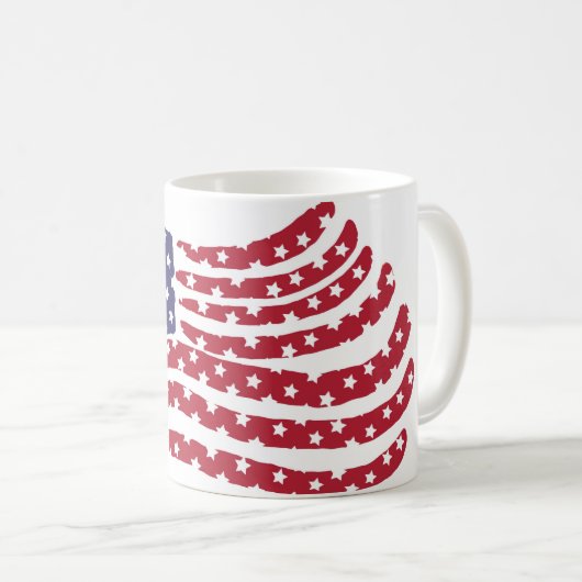 Red White Blue Flag Design Coffee Tasse (VorderseiteRechts)