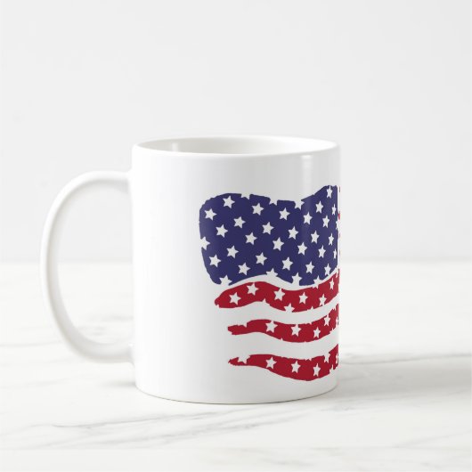 Red White Blue Flag Design Coffee Tasse (Links)