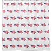 Red White Blue Flag Design Duschvorhang (Vorderseite)