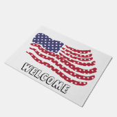 Red White Blue Flag Design Empfang: Fußmatte (Schrägansicht)