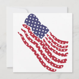 Red White Blue Flag Design Holiday Card Feiertagskarte