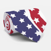 Red White Blue Flag Design Neck Tie Krawatte (Gerollt)