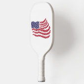 Red White Blue Flag Design Pickleball Schläger (Links)