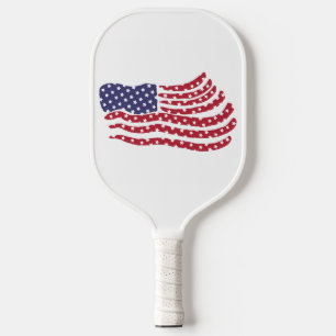 Red White Blue Flag Design Pickleball Schläger