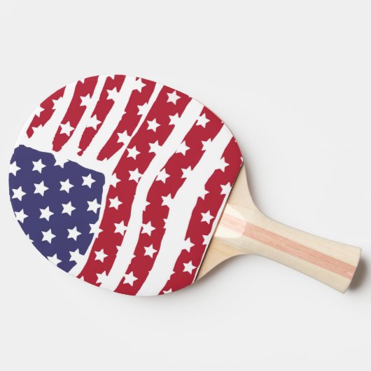 Red White Blue Flag Design Ping Pong Paddle Paddle Tischtennis Schläger (Seitenansicht)