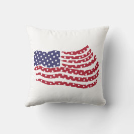 Red White Blue Flag Design Square Theken Kissen