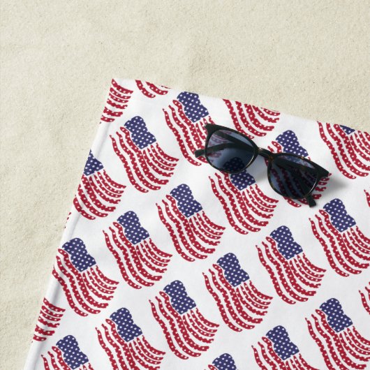 Red White Blue Flag Muster Design Beach Handtuch (Beispiel)