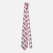 Red White Blue Flag Muster Design Neck Tie Krawatte (Vorderseite)