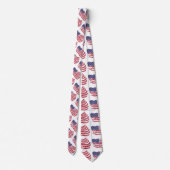 Red White Blue Flag Muster Design Neck Tie Krawatte (Rückseite)