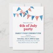 Red White Blue Flags 4. Juli Party Einladung (Vorderseite)