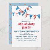 Red White Blue Flags 4. Juli Party Einladung (Vorne/Hinten)