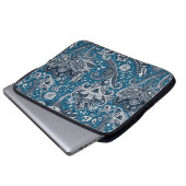 Red White & Blue Floral Paisley Bohemisch Boho Laptopschutzhülle (Vorne Knopf)