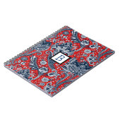Red White & Blue Floral Paisley Bohemisch Boho Notizblock (Linke Seite)
