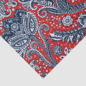 Red White & Blue Floral Paisley Bohemisch Boho Seidenpapier (Ausschnitt)