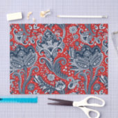 Red White & Blue Floral Paisley Bohemisch Boho Seidenpapier (Handwerk)