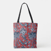 Red White & Blue Floral Paisley Bohemisch Boho Tasche (Rückseite)