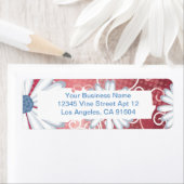 Red White Blue Floral Tribal Daisy Tattoo Muster (Insitu)