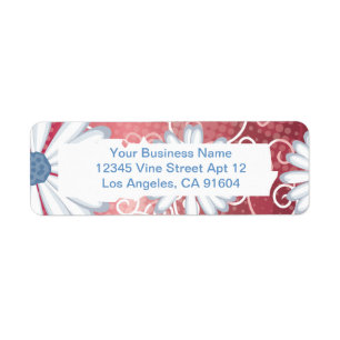 Red White Blue Floral Tribal Daisy Tattoo Muster