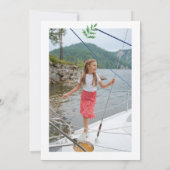 Red White & Blue Florals Beerdigung Foto Einladung (Rückseite)