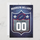 Red White Blue Football Team Colors Quarterback Einladung (Vorderseite)