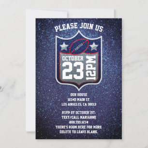 Red White Blue Football Team Colors Quarterback Einladung