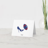 Red, White & Blue Football Wedding Dankeschön Card Dankeskarte (Rückseite)